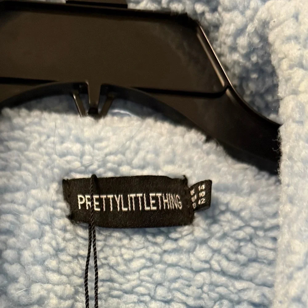 Prettylittlething blue Teddy Coat - Picture 5 of 8